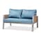 Baxton Studio Nicholson Modern Blue Fabric and Grey Metal with Brown Rattan 4-PC Outdoor Patio Lounge Set 183-11756-Zoro - alternate 8